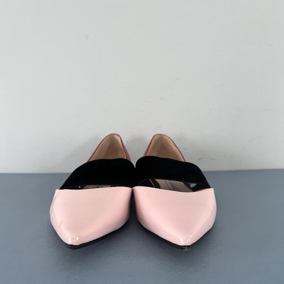 Andrea Gomez Dakota Pink Leather Pointed Toe Ballerina Flats - Picture 2 of 9